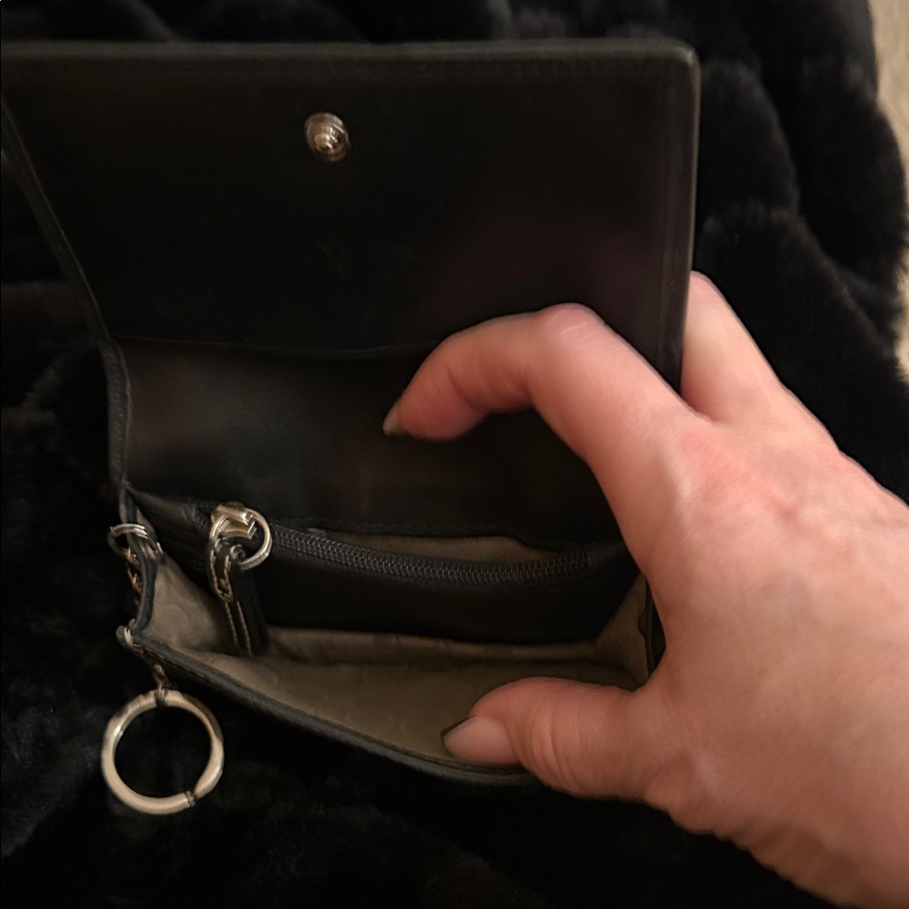 Coach Black Leather Wallet with Keychain - Picture 3 of 5